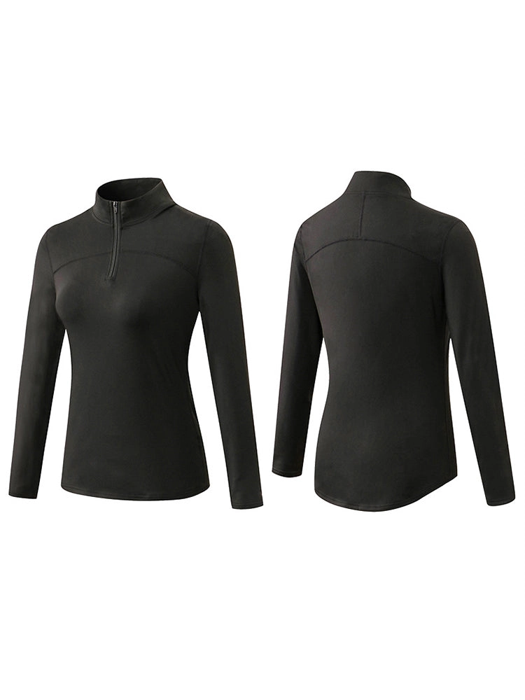 Women's Winter Long Sleeve Fleece Fitness Sports Thermal Tops
