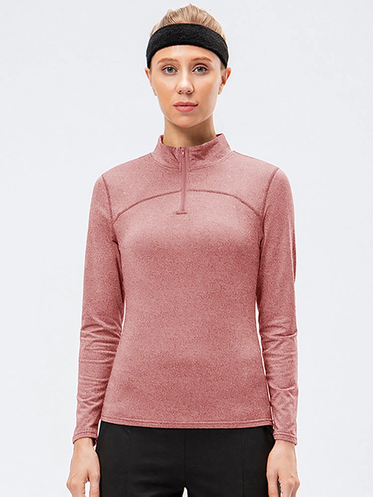 Women's Winter Long Sleeve Fleece Fitness Sports Thermal Tops