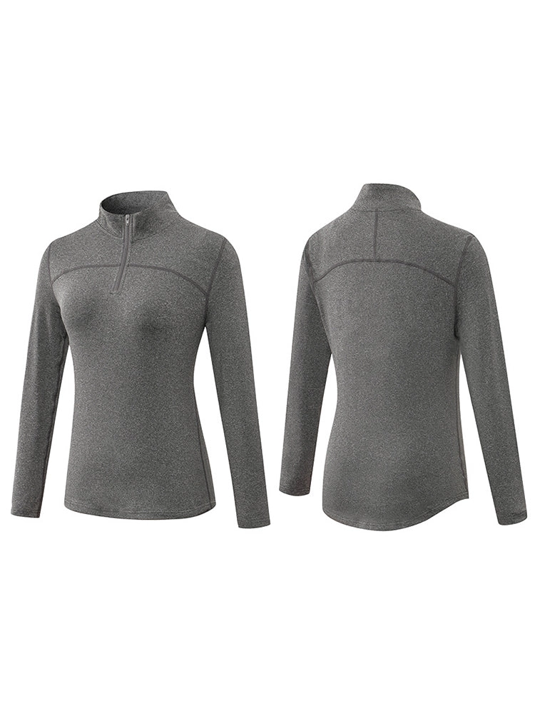 Women's Winter Long Sleeve Fleece Fitness Sports Thermal Tops