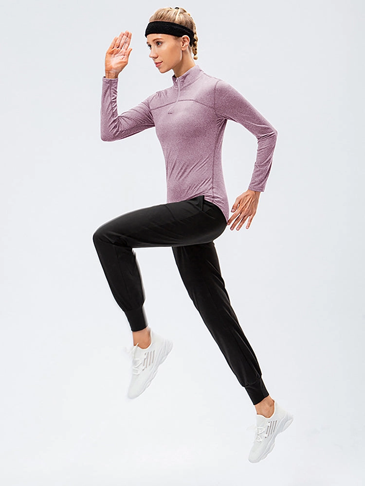 Women's Winter Long Sleeve Fleece Fitness Sports Thermal Tops