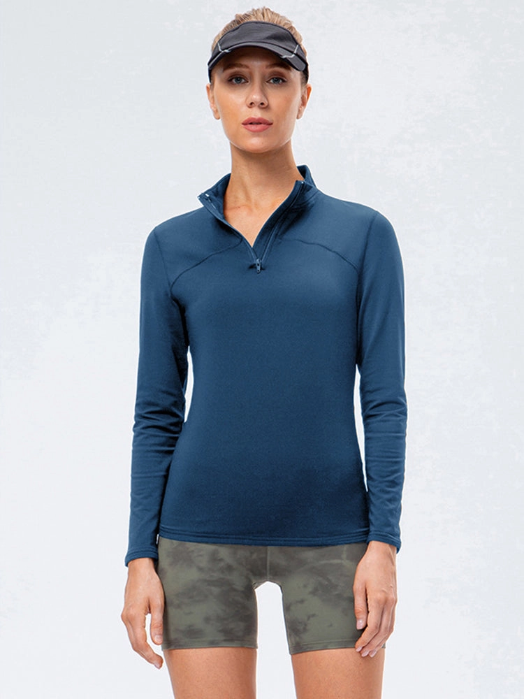 Women's Winter Long Sleeve Fleece Fitness Sports Thermal Tops