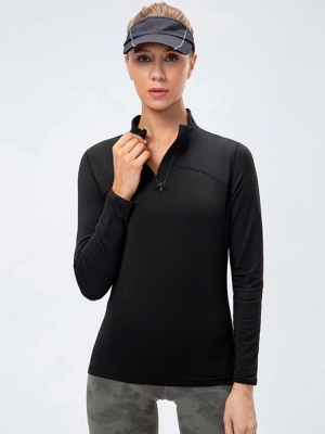 Women's Winter Long Sleeve Fleece Fitness Sports Thermal Tops