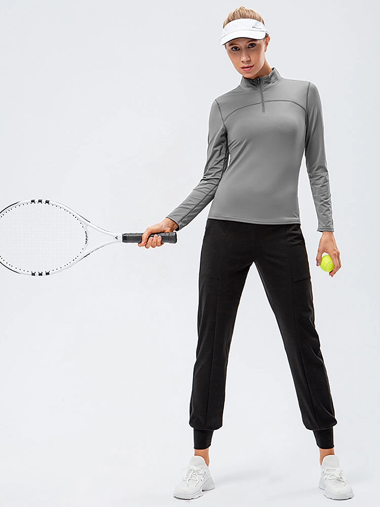 Women's Winter Long Sleeve Fleece Fitness Sports Thermal Tops