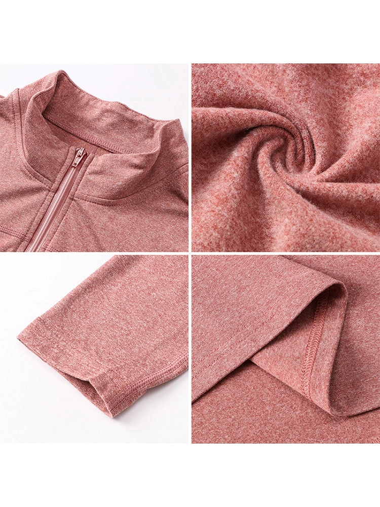 Women's Winter Long Sleeve Fleece Fitness Sports Thermal Tops