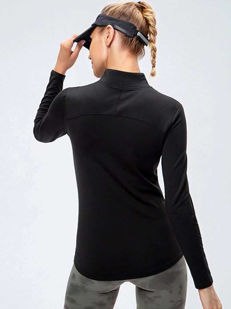 Women's Winter Long Sleeve Fleece Fitness Sports Thermal Tops