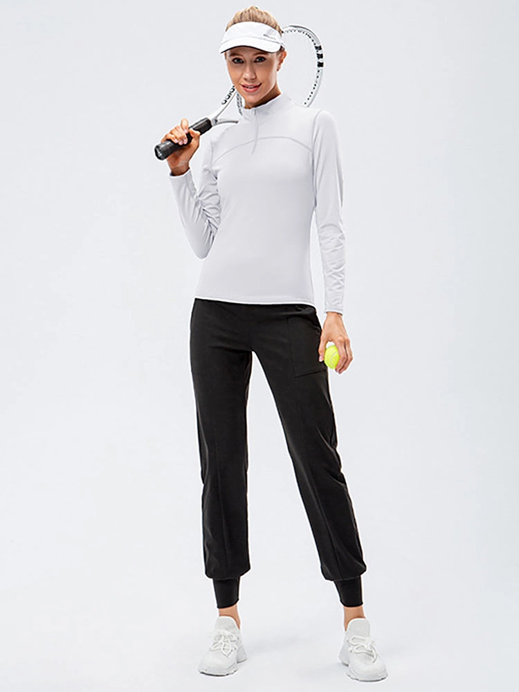 Women's Winter Long Sleeve Fleece Fitness Sports Thermal Tops