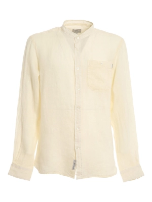 Woolrich Band Collar Long-Sleeved Shirt