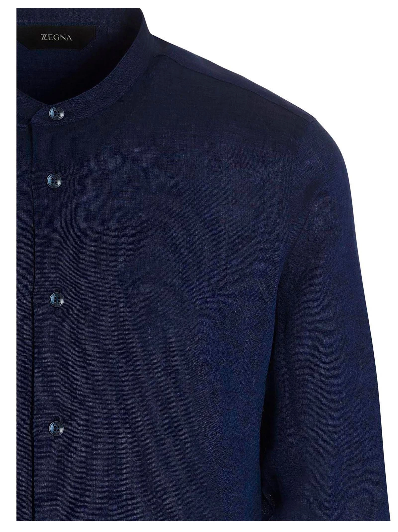 Z Zegna Curved Hem Buttoned Shirt