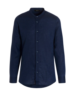 Z Zegna Curved Hem Buttoned Shirt
