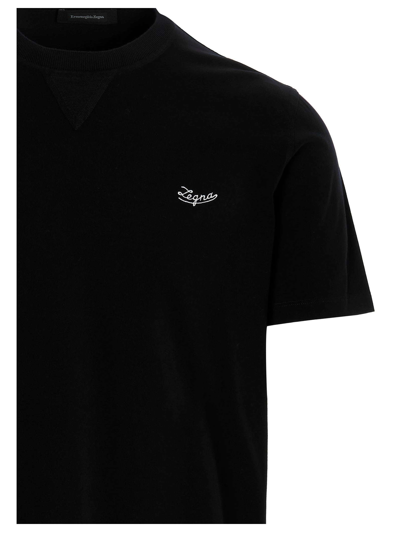 Z Zegna Logo Embroidered Crewneck T-Shirt